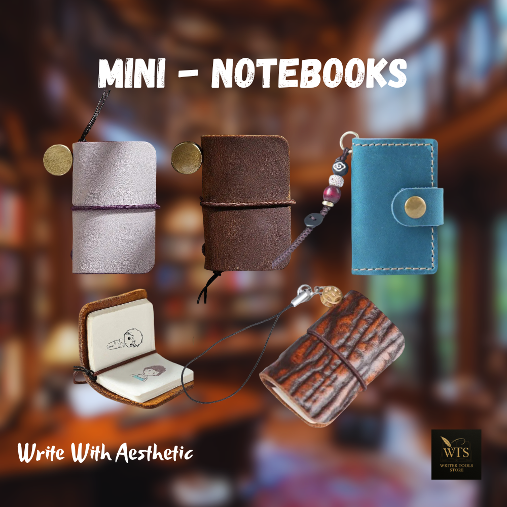 Mini Notebooks - vintage and leather design - notebook writer