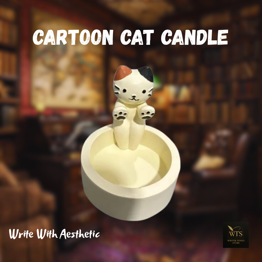 Cartoon Cat Candle – Decorative Tea Light Holder for Desk, Office, Bedside & Christmas Gift