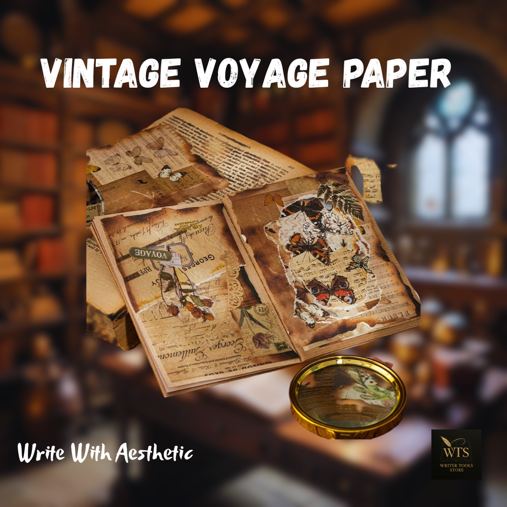 Vintage Voyage Paper Pack – 30 Vintage Decorative Sheets for Journaling, Scrapbooking & Crafts