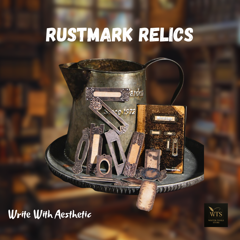 Rustmark Relics – Vintage Metal Tag Stickers for Scrapbooks, Journals & DIY Art Projects