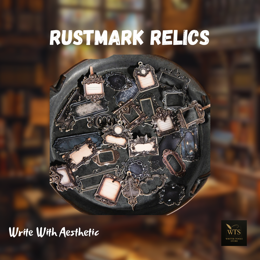 Rustmark Relics – Vintage Metal Tag Stickers for Scrapbooks, Journals & DIY Art Projects
