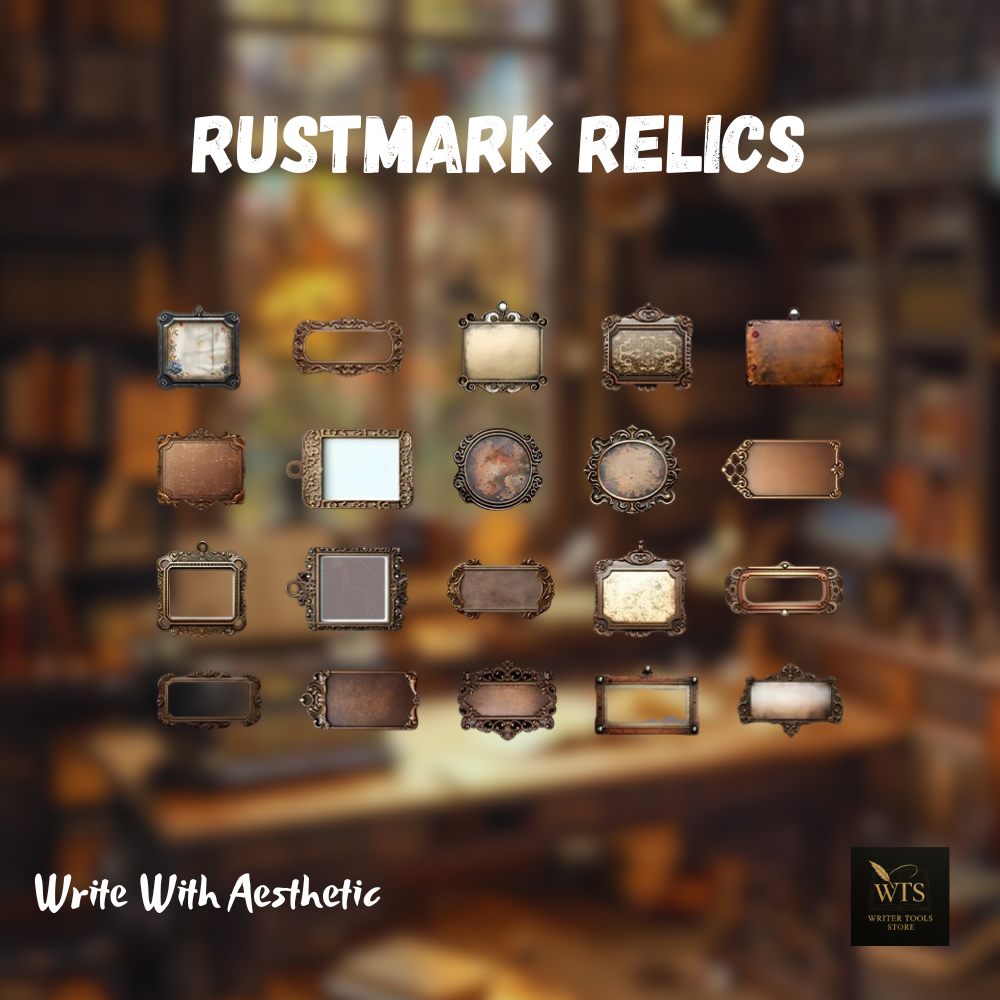 Rustmark Relics – Vintage Metal Tag Stickers for Scrapbooks, Journals & DIY Art Projects