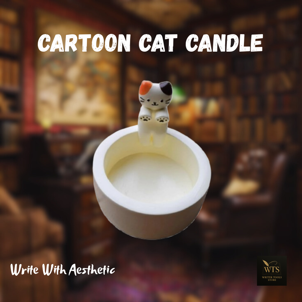 Cartoon Cat Candle – Decorative Tea Light Holder for Desk, Office, Bedside & Christmas Gift