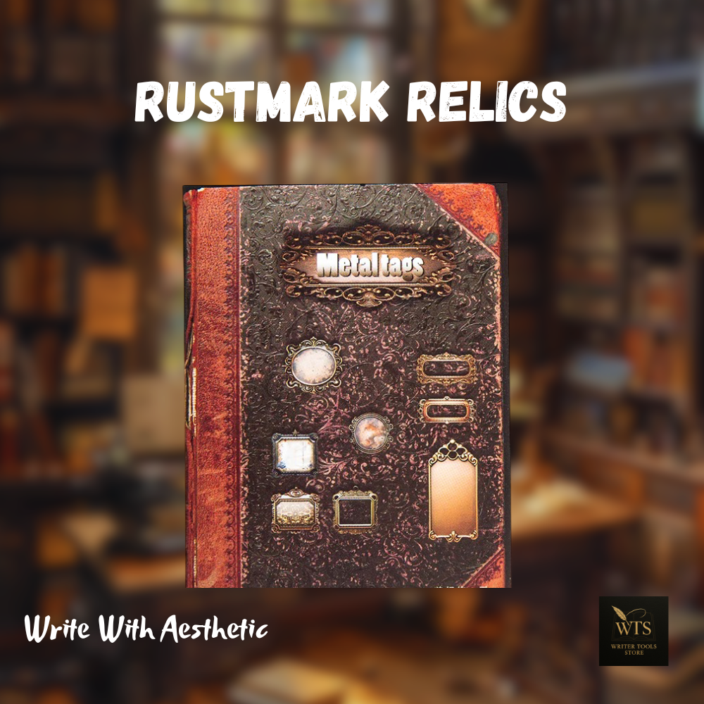 Rustmark Relics – Vintage Metal Tag Stickers for Scrapbooks, Journals & DIY Art Projects