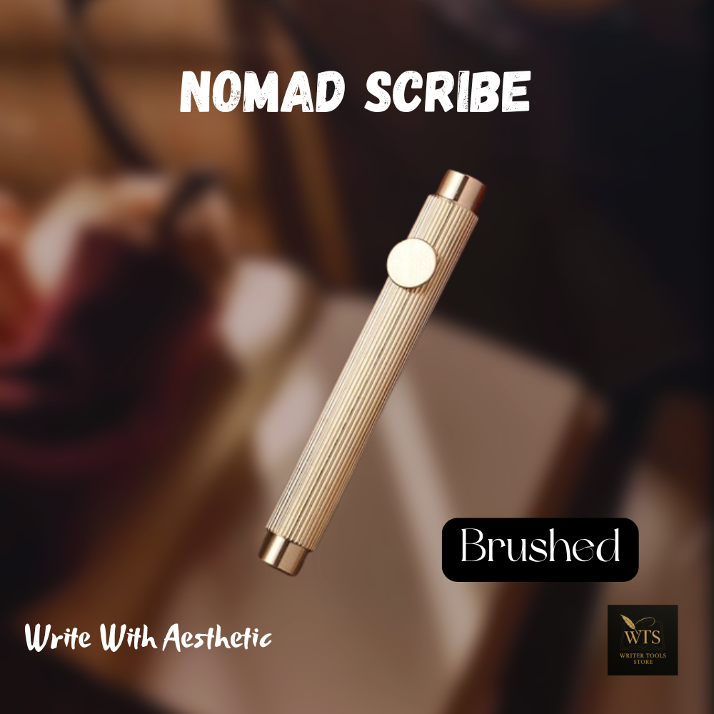 Nomad Scribe – Mini Retro Brass Fountain Pen, Portable Vintage Writing Tool with Fine/Bent Nib for Students & Collectors