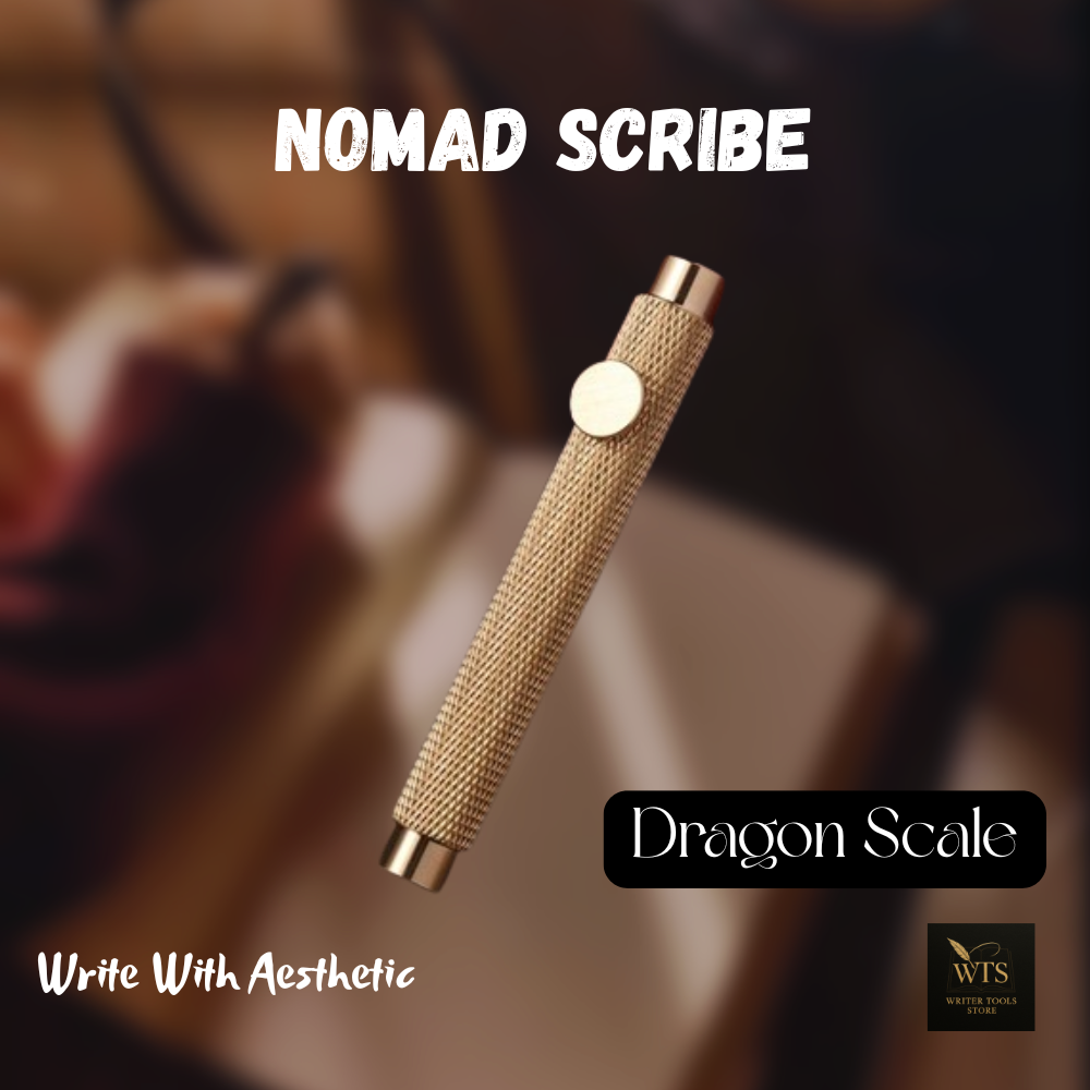 Nomad Scribe – Mini Retro Brass Fountain Pen, Portable Vintage Writing Tool with Fine/Bent Nib for Students & Collectors