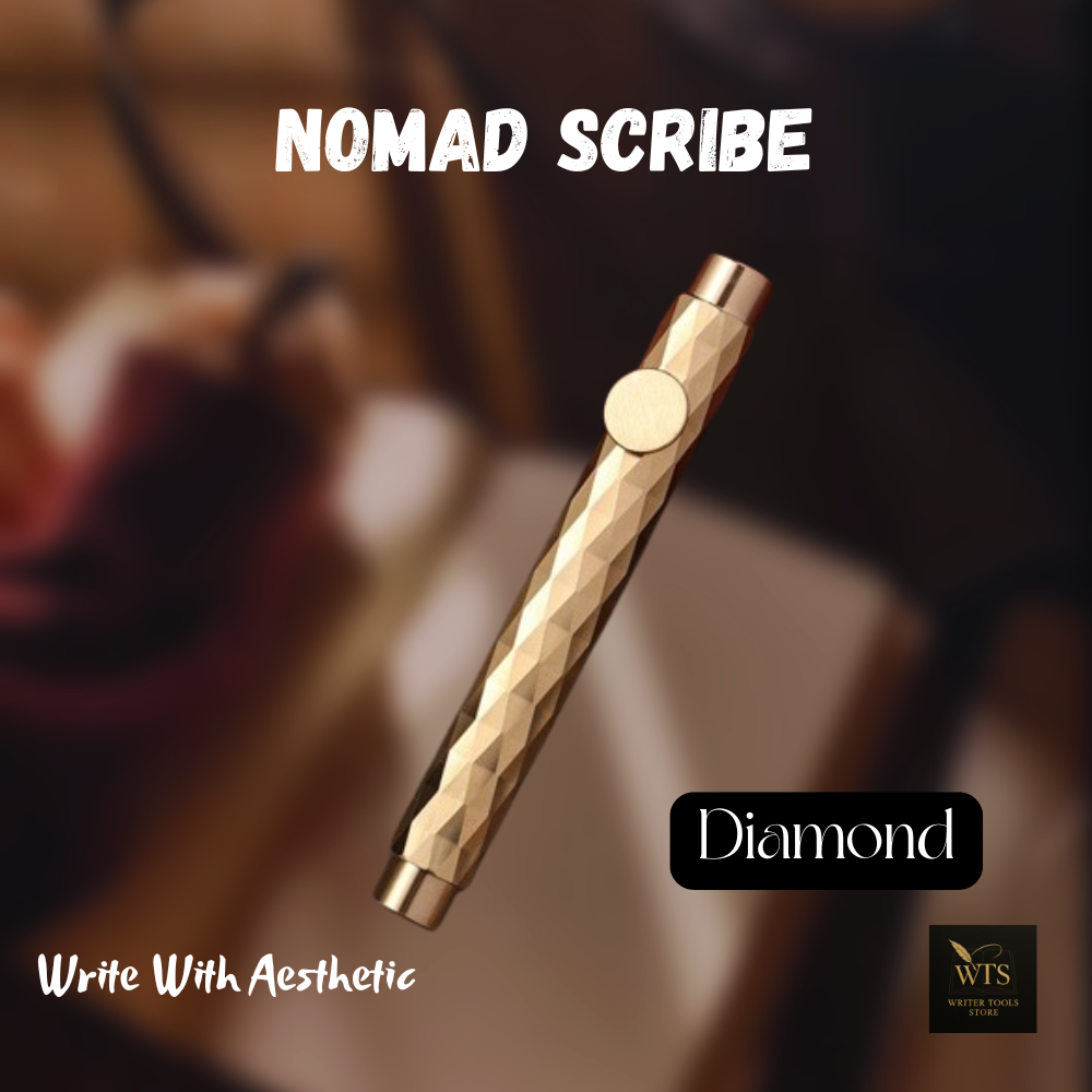 Nomad Scribe – Mini Retro Brass Fountain Pen, Portable Vintage Writing Tool with Fine/Bent Nib for Students & Collectors