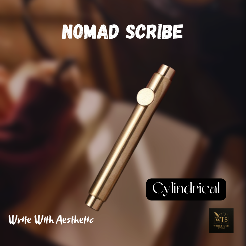 Nomad Scribe – Mini Retro Brass Fountain Pen, Portable Vintage Writing Tool with Fine/Bent Nib for Students & Collectors