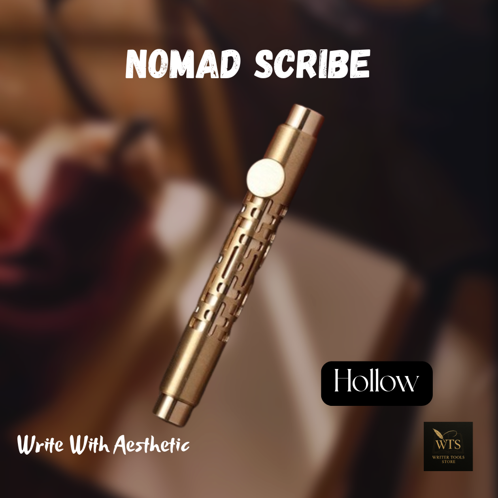 Nomad Scribe – Mini Retro Brass Fountain Pen, Portable Vintage Writing Tool with Fine/Bent Nib for Students & Collectors