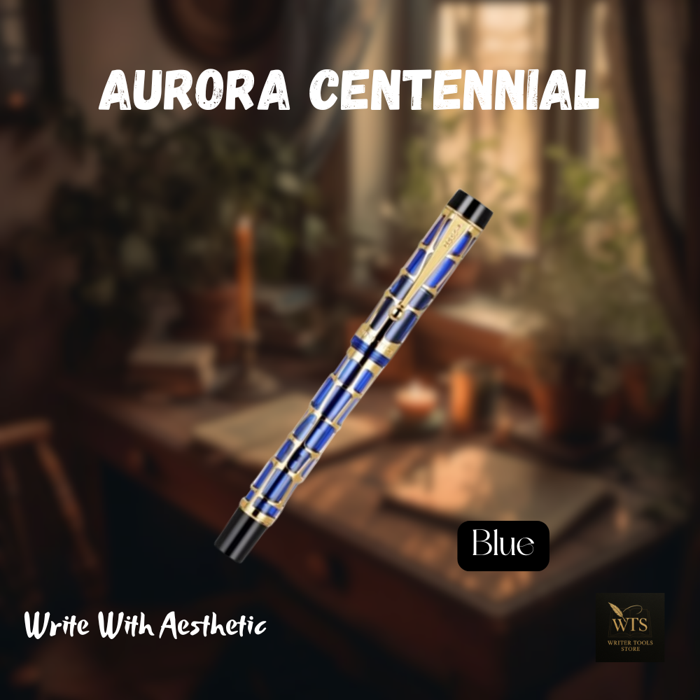Aurora Centennial – Luxury Resin Fountain Pen with Mesh Nib & Gold Clip for Business, School & Fine Writing