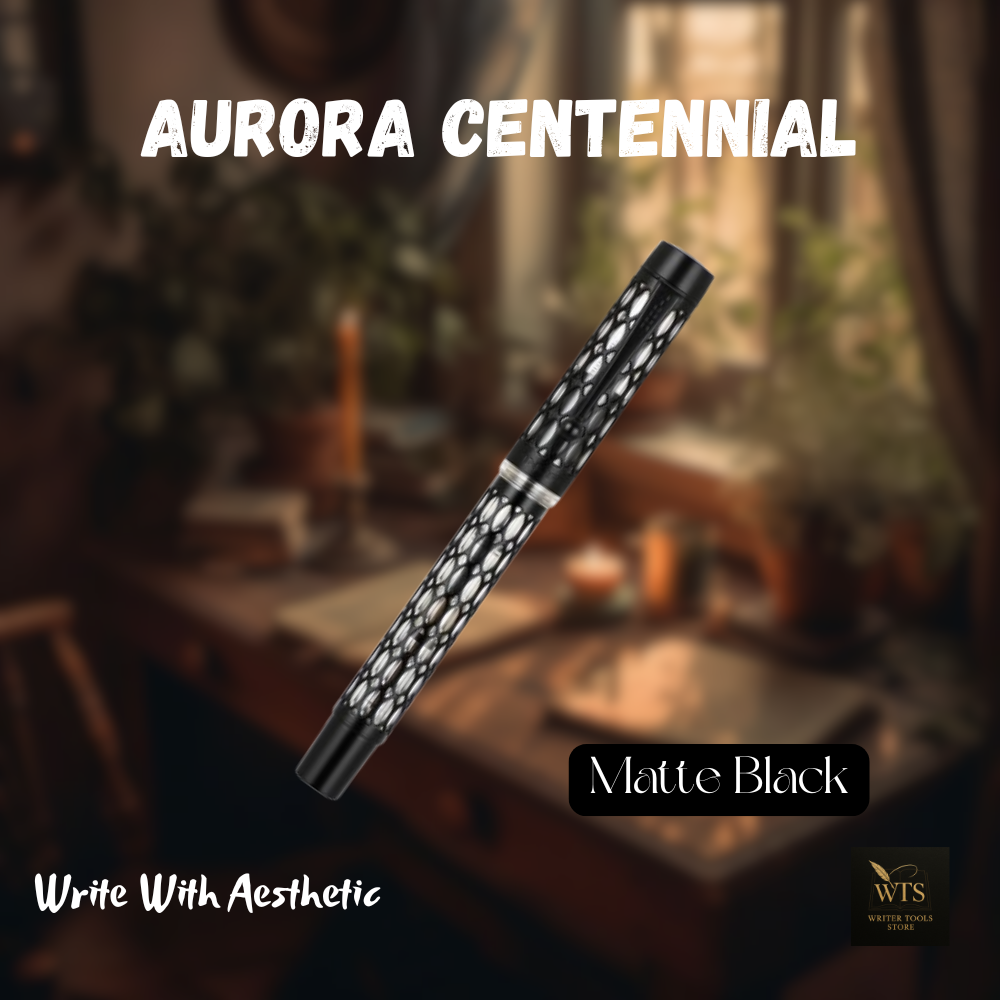 Aurora Centennial – Luxury Resin Fountain Pen with Mesh Nib & Gold Clip for Business, School & Fine Writing