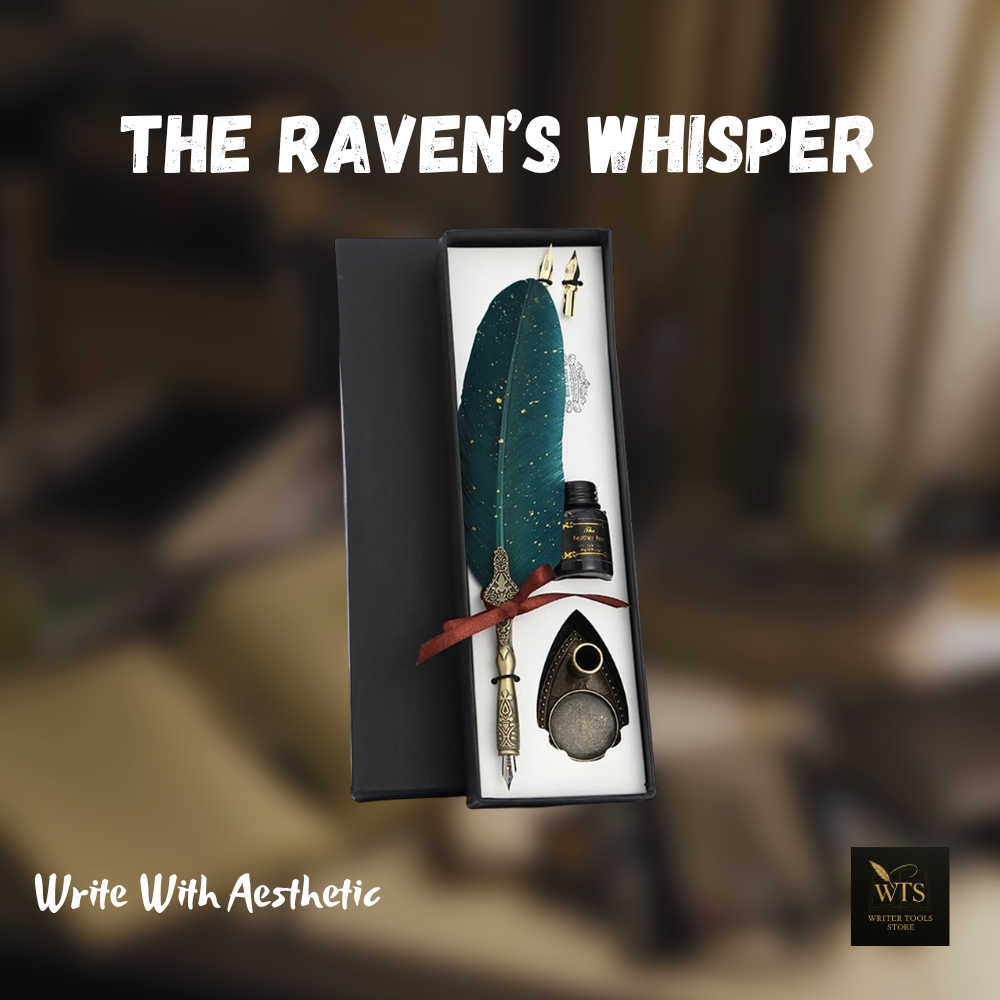 The Raven’s Whisper – Vintage Quill Set for Letters, Legends & Lost Time