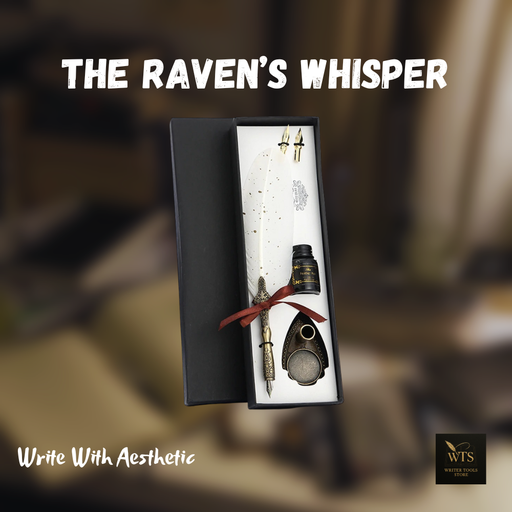 The Raven’s Whisper – Vintage Quill Set for Letters, Legends & Lost Time