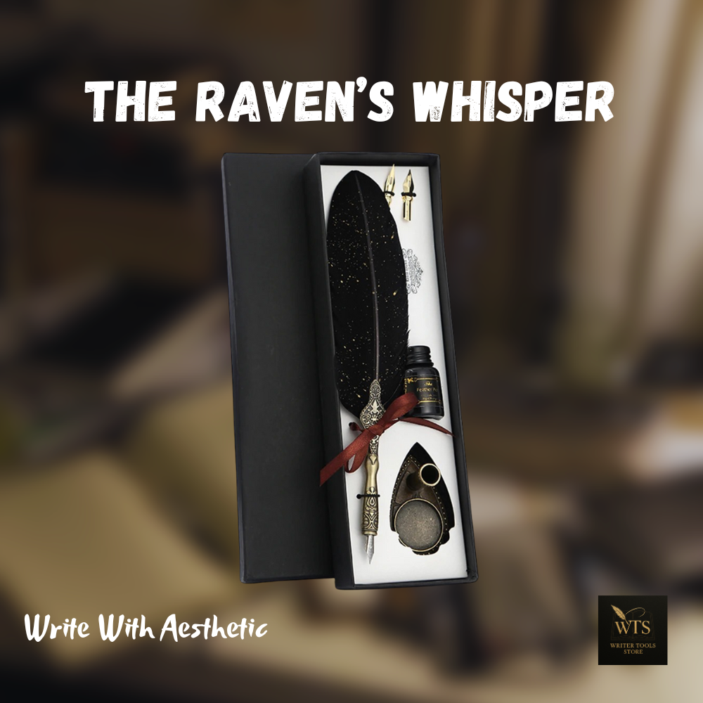 The Raven’s Whisper – Vintage Quill Set for Letters, Legends & Lost Time