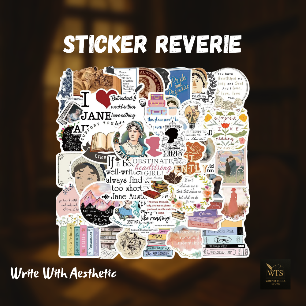 50x Jane Austen Literary Icons for Scrapbooks, Laptops & More