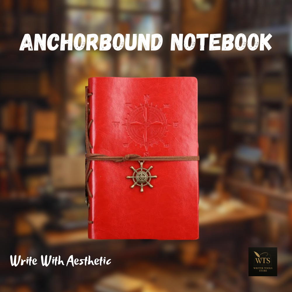 Anchorbound Notebook - A retro-style A5 leather spiral notebook designed for journaling, sketching, and capturing your adventures in style