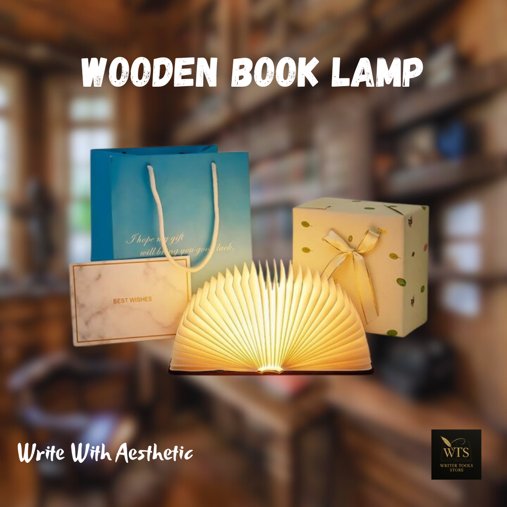Foldable LED Wooden Book Lamp – USB Rechargeable Night Light for Bedroom, Desk & Gifts – Creative Bedside Reading Light for Kids & Adults