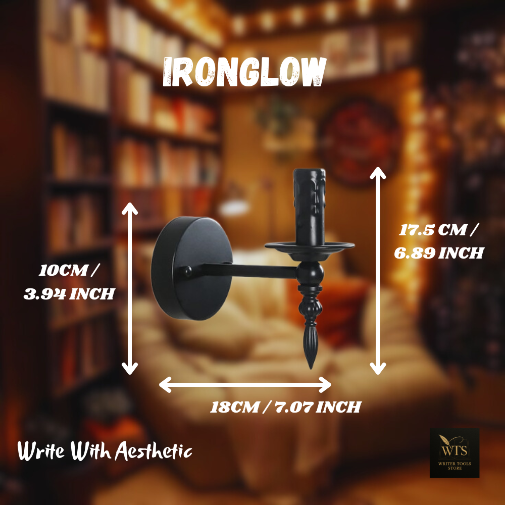 IronGlow – Vintage Industrial Wall Lamp | Retro American-Style Indoor Sconce for Bedroom, Aisle, Stair & Porch Lighting (Candle-Inspired Design)
