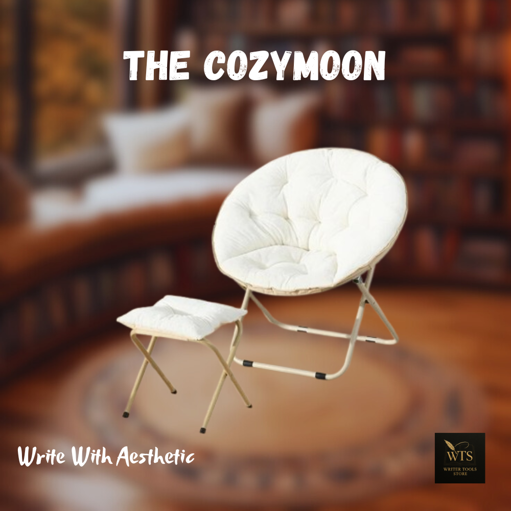 The CozyMoon – Round Folding Faux Fur Saucer Chair with Footrest | Soft Padded Furry Lounge Chair for Bedroom, Living Room & Dorm