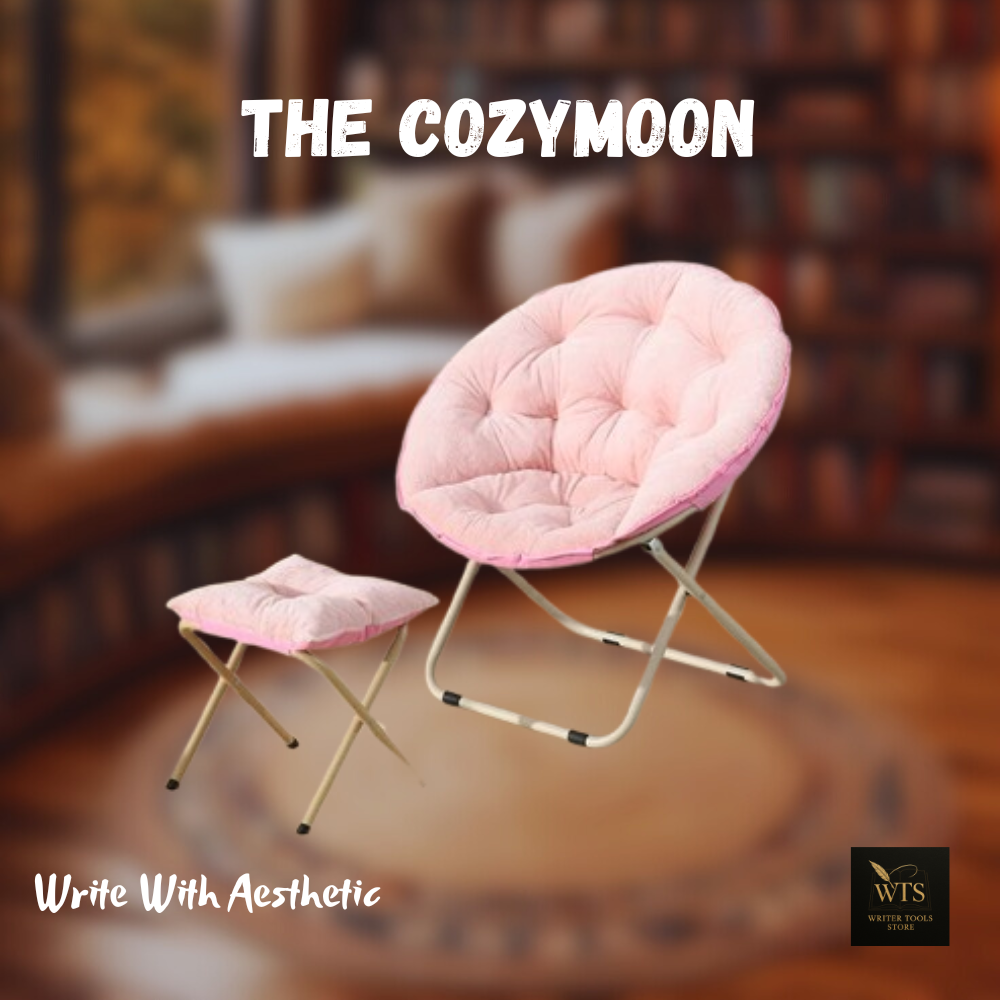 The CozyMoon – Round Folding Faux Fur Saucer Chair with Footrest | Soft Padded Furry Lounge Chair for Bedroom, Living Room & Dorm