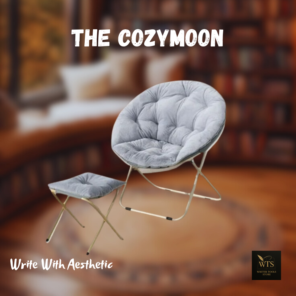 The CozyMoon – Round Folding Faux Fur Saucer Chair with Footrest | Soft Padded Furry Lounge Chair for Bedroom, Living Room & Dorm