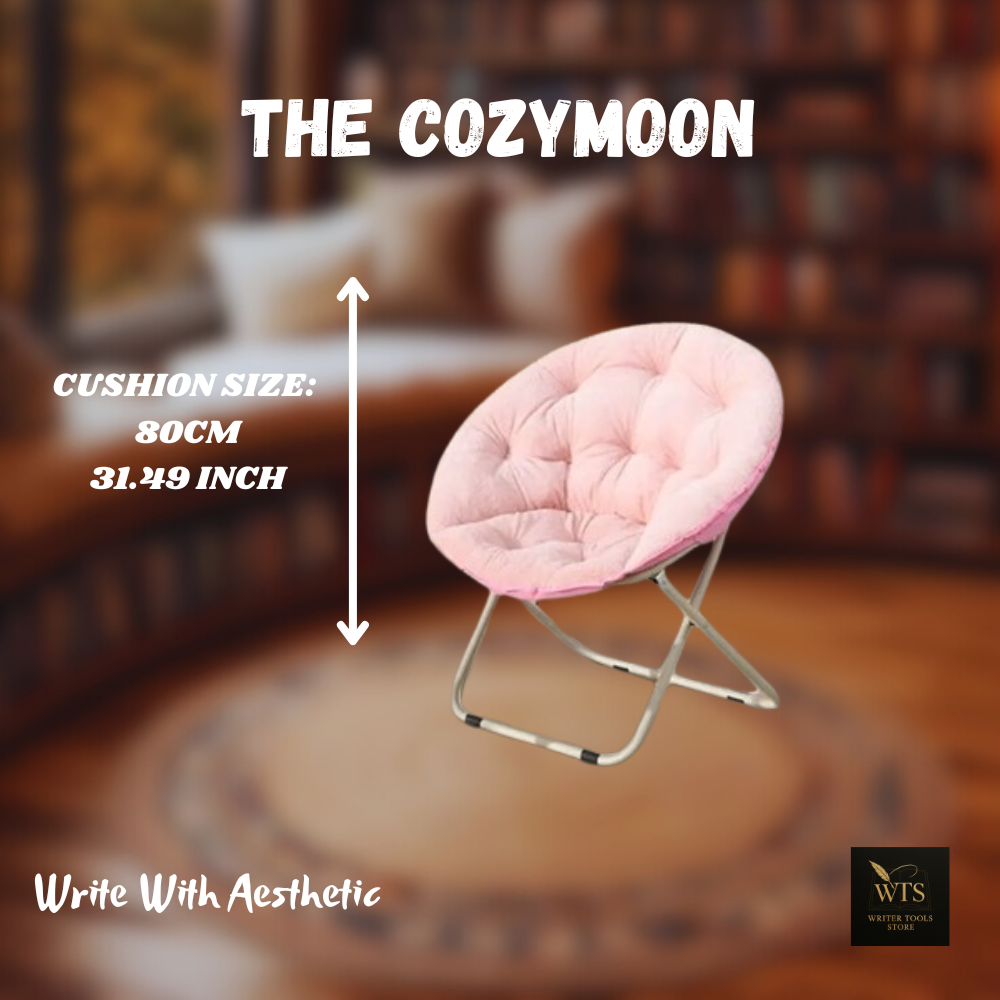The CozyMoon – Round Folding Faux Fur Saucer Chair with Footrest | Soft Padded Furry Lounge Chair for Bedroom, Living Room & Dorm
