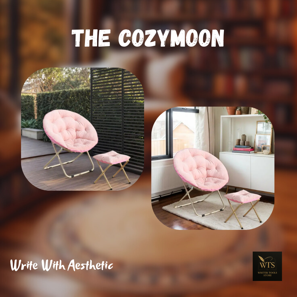 The CozyMoon – Round Folding Faux Fur Saucer Chair with Footrest | Soft Padded Furry Lounge Chair for Bedroom, Living Room & Dorm