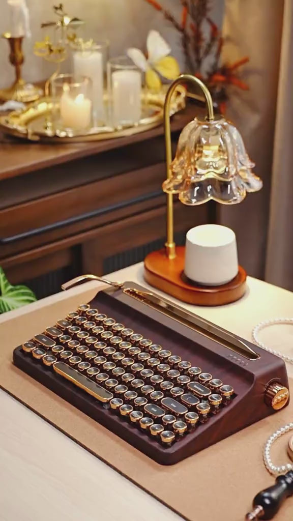 The Archivist – Premium Wooden Mechanical Typewriter Keyboard with Retro Design, Wireless RGB Backlight, Mac & Windows Compatible Collector’s Edition