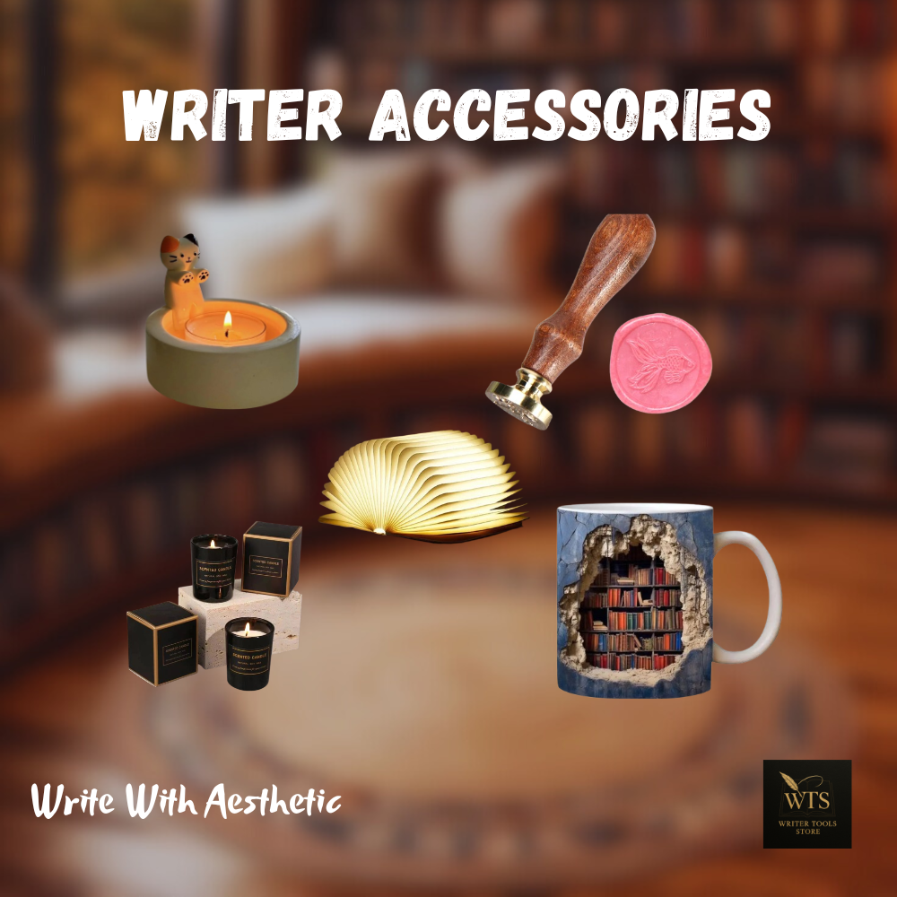accessories for writers and readers to write and read books or just enjoy the writing vibe