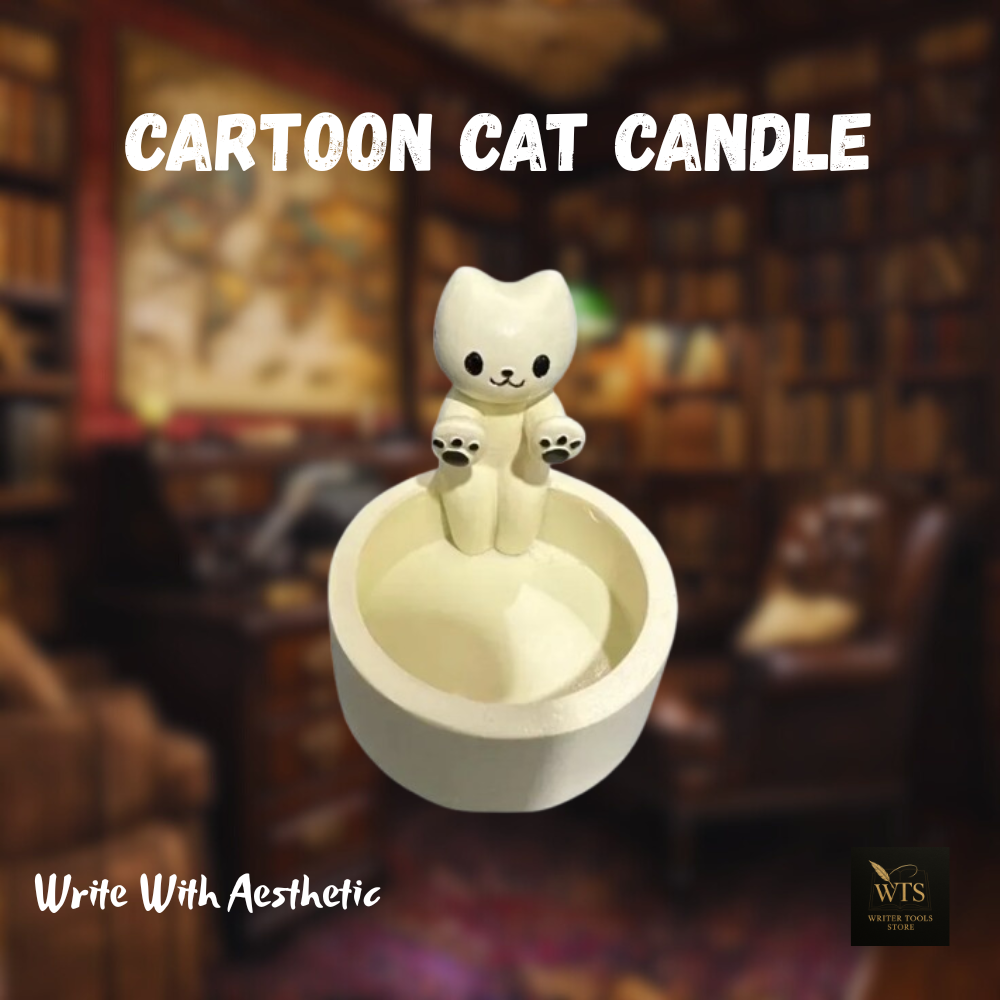 Cartoon Cat Candle – Decorative Tea Light Holder for Desk, Office, Bedside & Christmas Gift