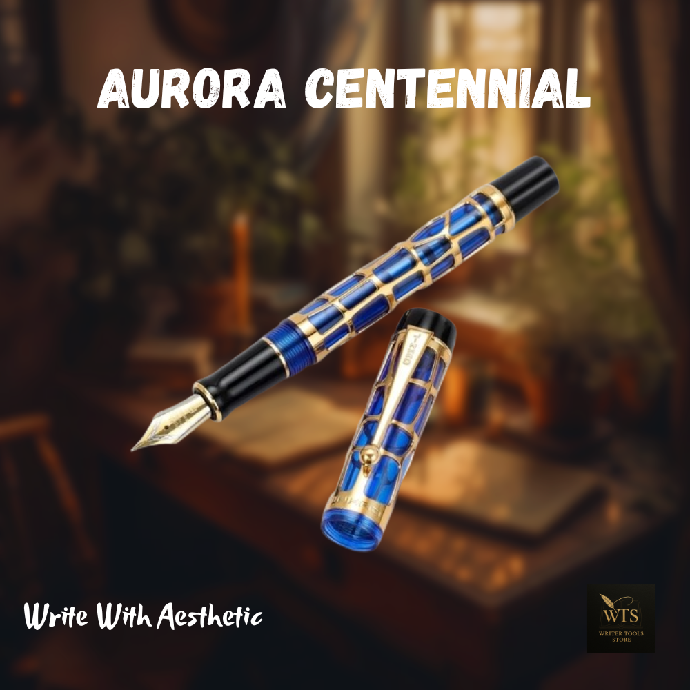 Aurora Centennial – Luxury Resin Fountain Pen with Mesh Nib & Gold Clip for Business, School & Fine Writing