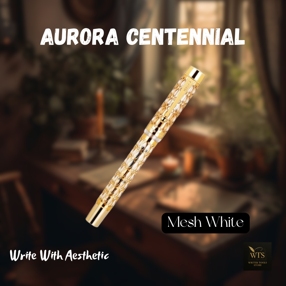 Aurora Centennial – Luxury Resin Fountain Pen with Mesh Nib & Gold Clip for Business, School & Fine Writing