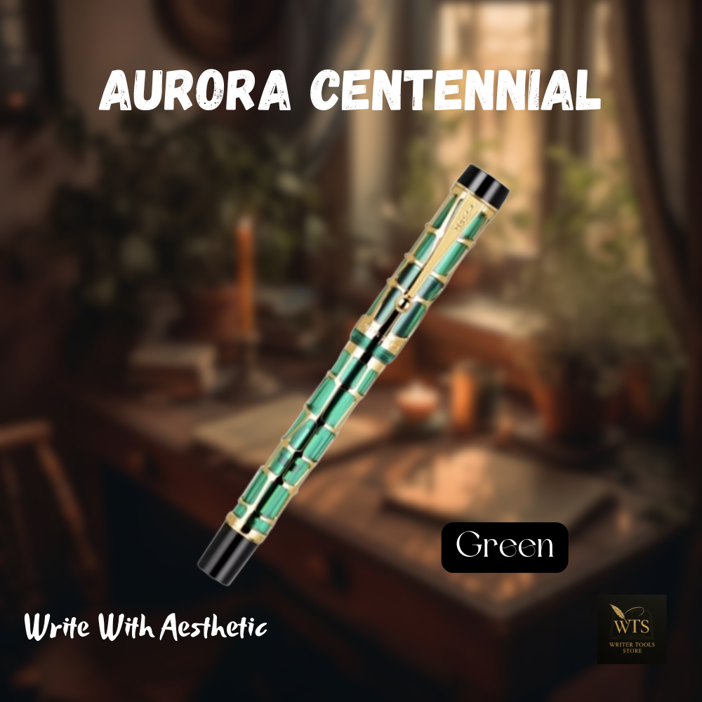 Aurora Centennial – Luxury Resin Fountain Pen with Mesh Nib & Gold Clip for Business, School & Fine Writing