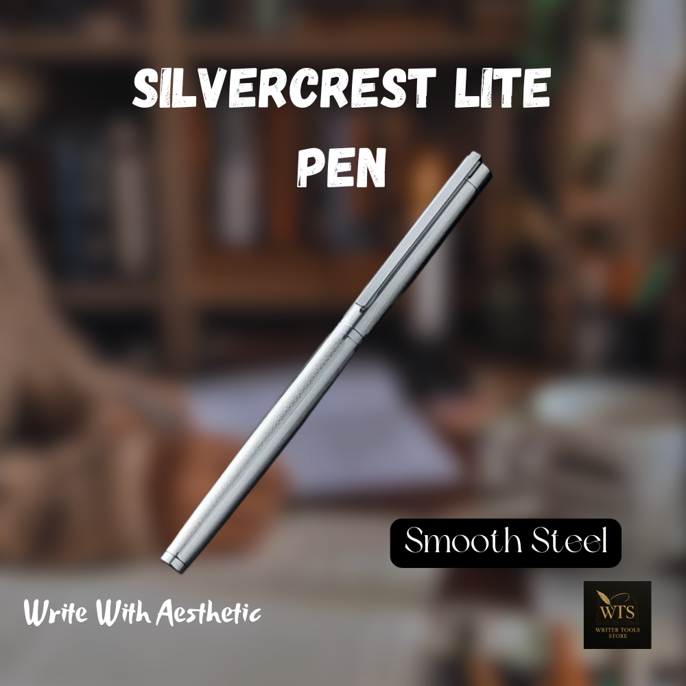 Silvercrest Lite Pen – Affordable All-Steel Platinum Fountain Pen with Fine Nib for Students, Professionals & Everyday Writing