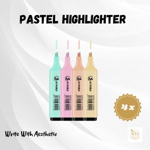 4-Piece Pastel Highlighter Set – Soft Macaron Colors with Chisel Tips