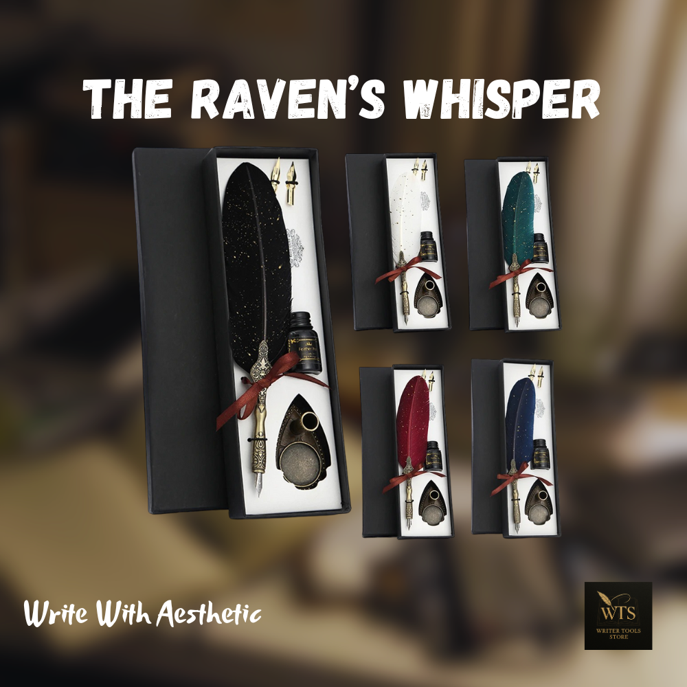 The Raven’s Whisper – Vintage Quill Set for Letters, Legends & Lost Time