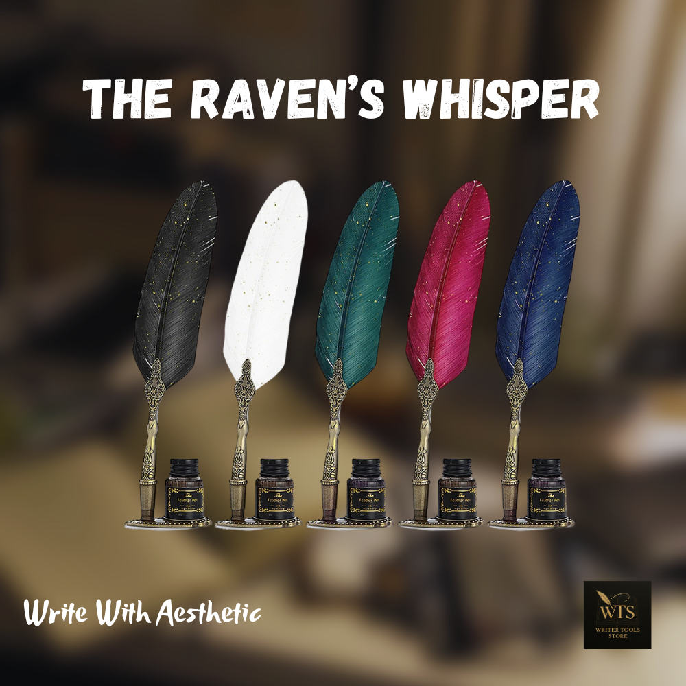 The Raven’s Whisper – Vintage Quill Set for Letters, Legends & Lost Time