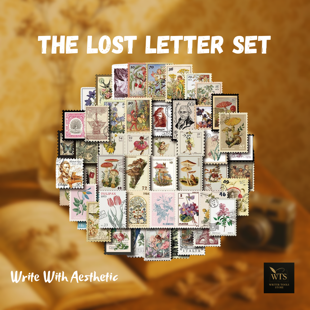 The Lost Letter Set - Retro Stamp Stickers for Scrapbooks, Gifts & Notebooks