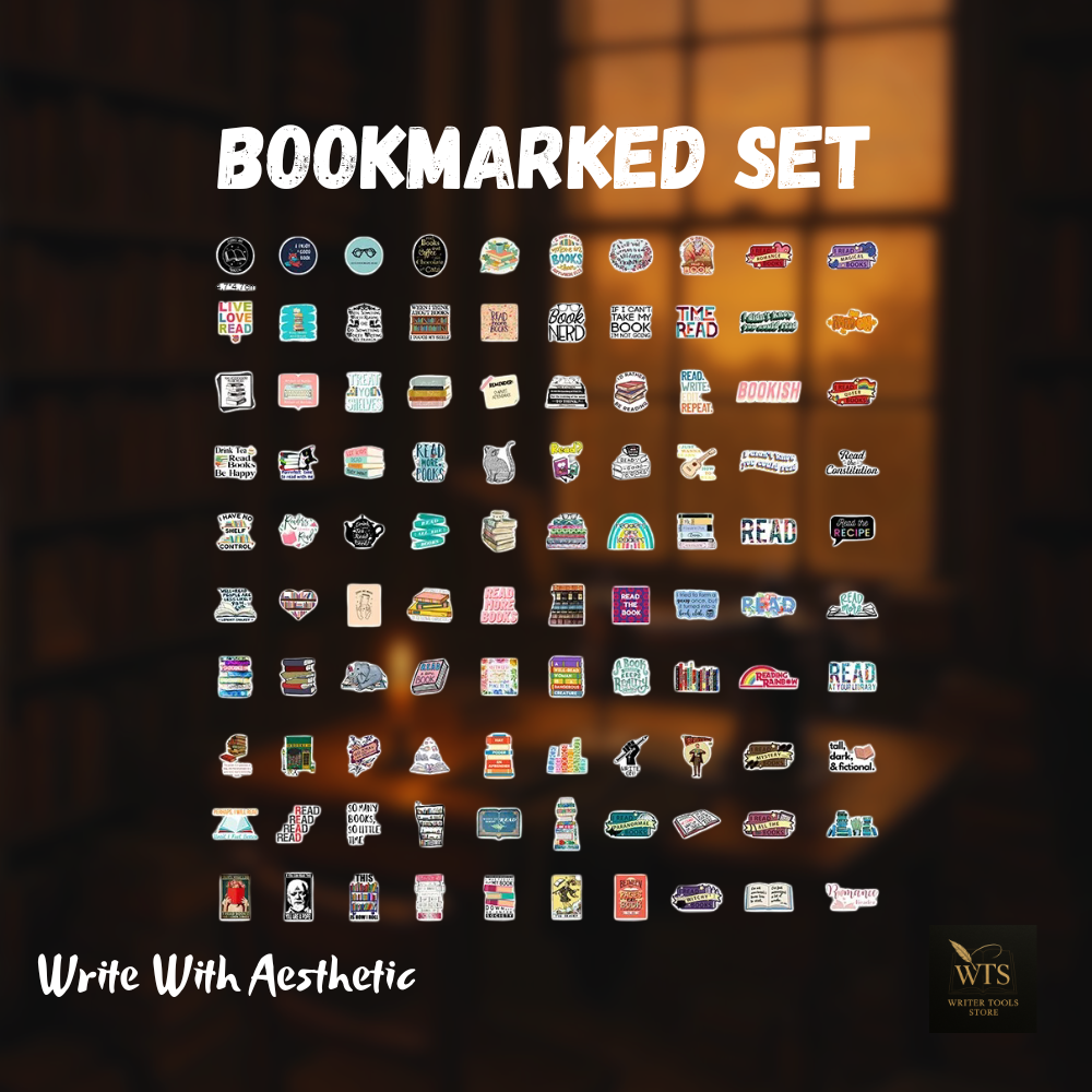 Bookmarked – English Quote Sticker Set for Readers, Writers & Wanderers