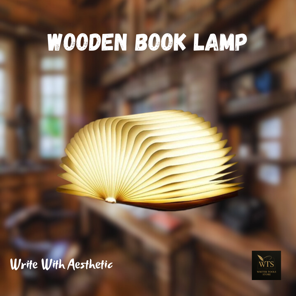 Foldable LED Wooden Book Lamp – USB Rechargeable Night Light for Bedroom, Desk & Gifts – Creative Bedside Reading Light for Kids & Adults
