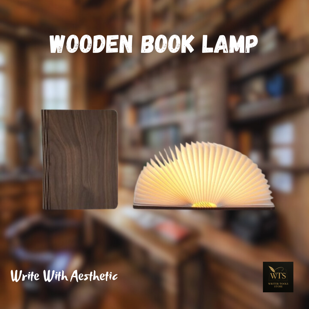 Foldable LED Wooden Book Lamp – USB Rechargeable Night Light for Bedroom, Desk & Gifts – Creative Bedside Reading Light for Kids & Adults