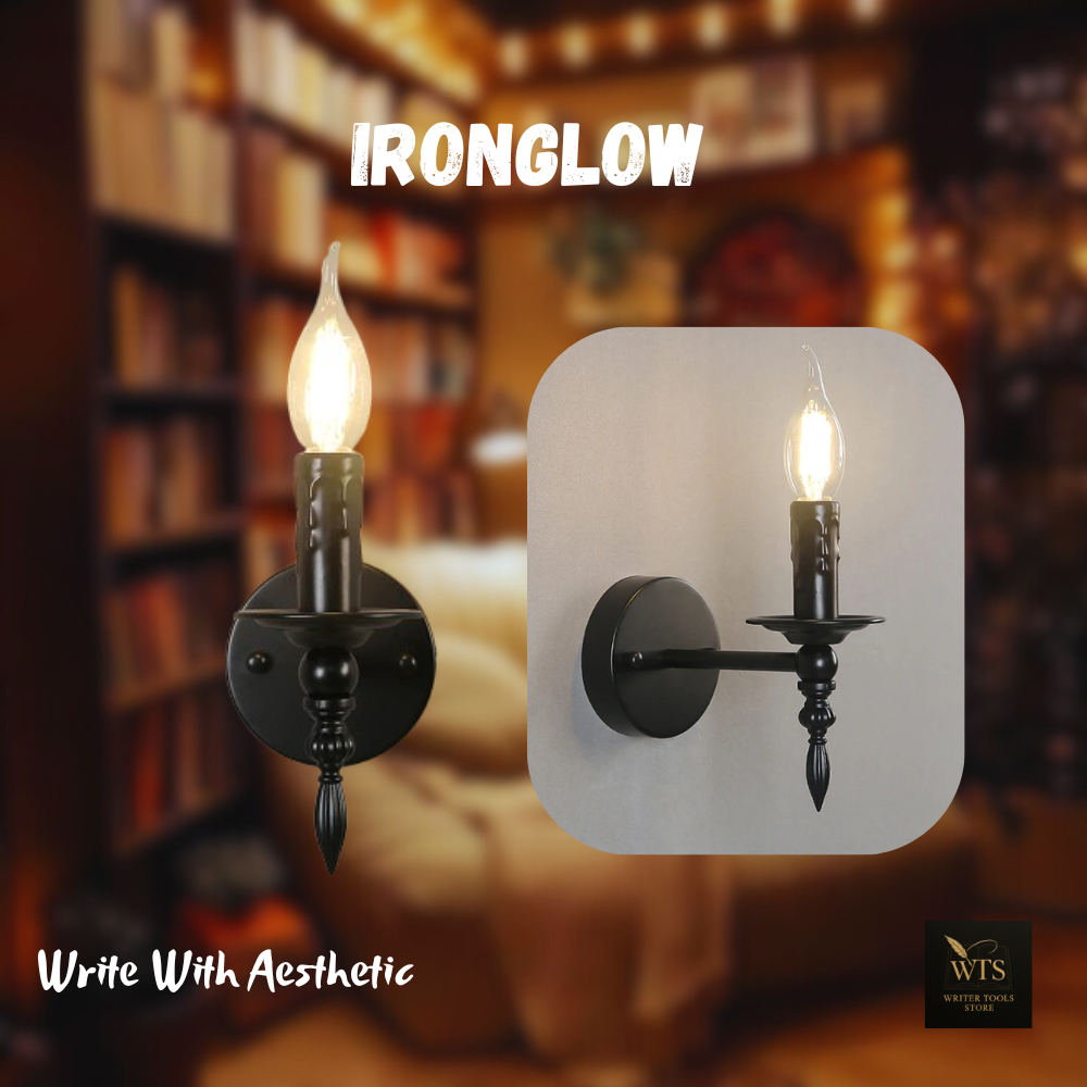 IronGlow – Vintage Industrial Wall Lamp | Retro American-Style Indoor Sconce for Bedroom, Aisle, Stair & Porch Lighting (Candle-Inspired Design)