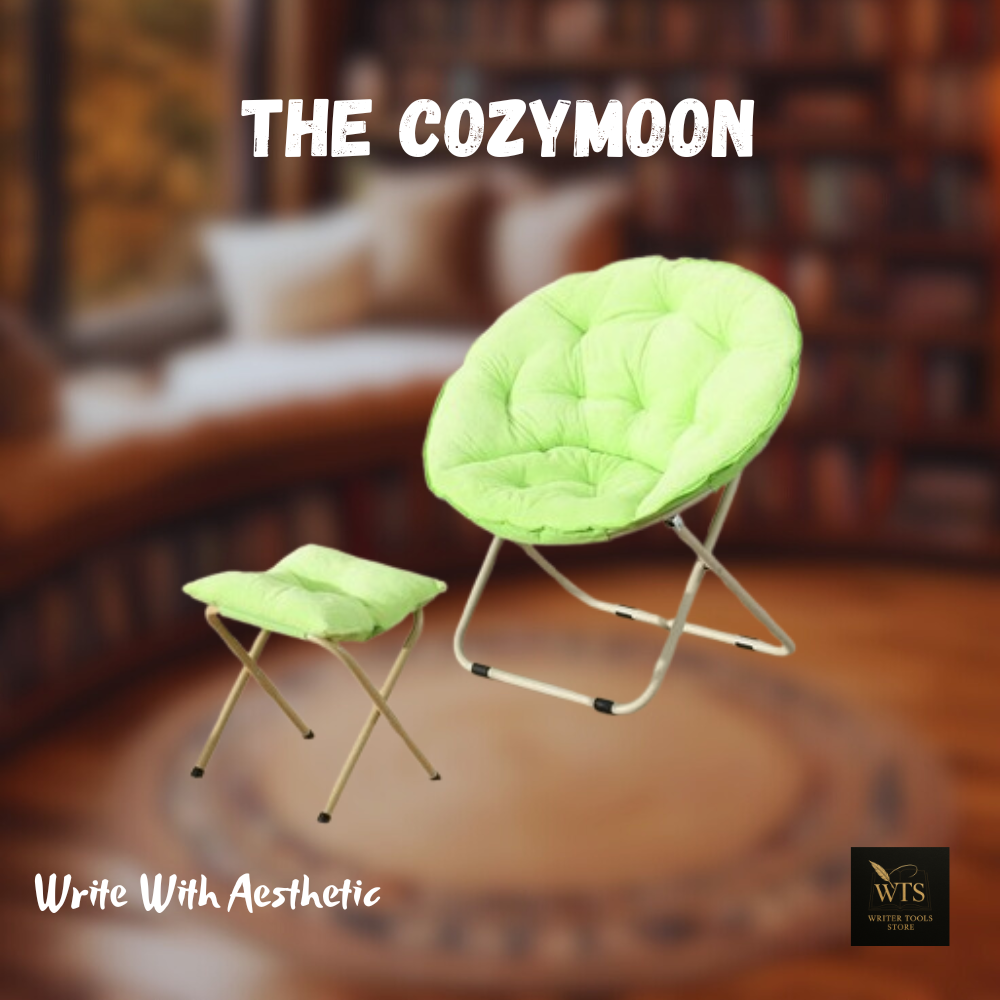 The CozyMoon – Round Folding Faux Fur Saucer Chair with Footrest | Soft Padded Furry Lounge Chair for Bedroom, Living Room & Dorm