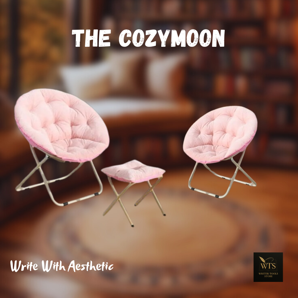 The CozyMoon – Round Folding Faux Fur Saucer Chair with Footrest | Soft Padded Furry Lounge Chair for Bedroom, Living Room & Dorm